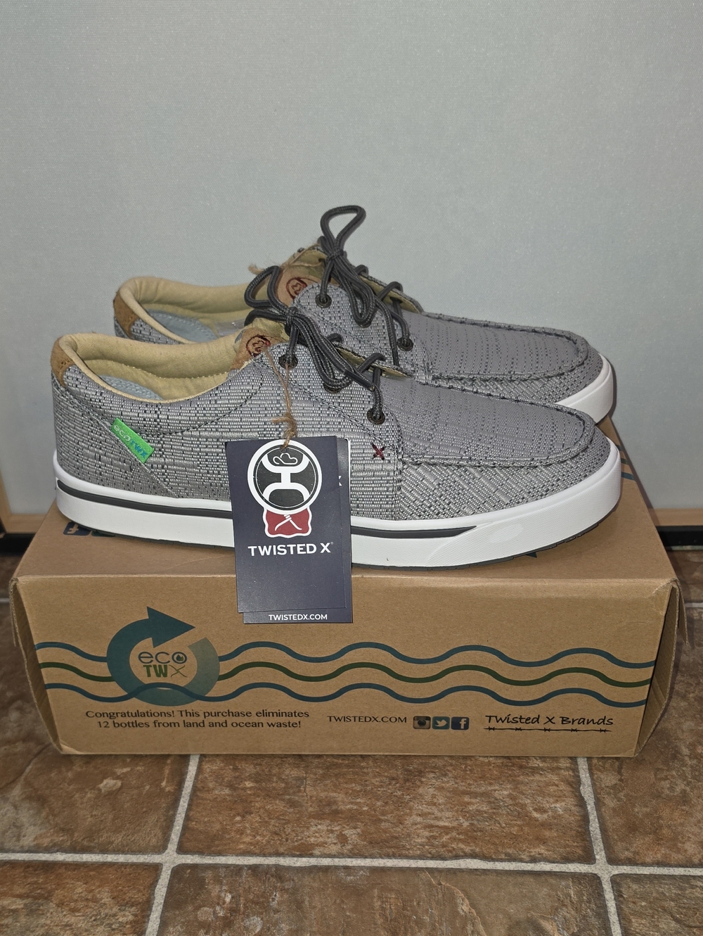TWISTED X Men Hooey Lopers C Toe Light Grey • New w Box Extra Laces • Size 12